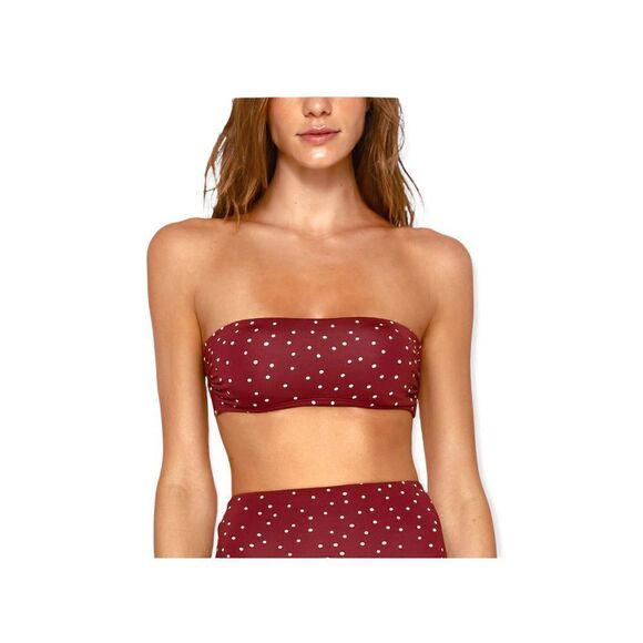 Vix Paula Hermanny Lola Polka‎ Dot Basic Bandeau D Cup Strapless Bikini Swim Top - Picture 14 of 16